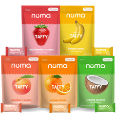 Numa Vanilla Banana Strawberry Coconut Coffee chews with creamy texture