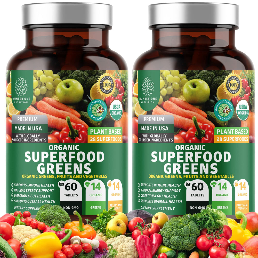 Number One Nutrition N1N Green Superfood 2-pack front view for daily energy support.