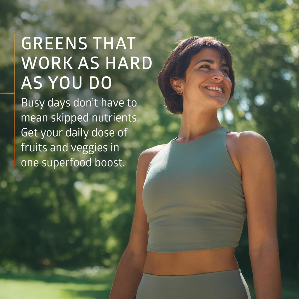Number One Nutrition organic greens tablet showing broccoli and kale for digestive wellness.