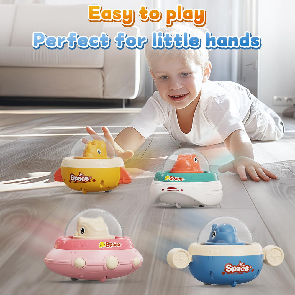 NUMBERFUN bright colors dinosaur cars promote independent, screen-free play
