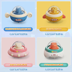 NUMBERFUN Pachycephalosaurus press-and-go car stimulates curiosity through dinosaur themes