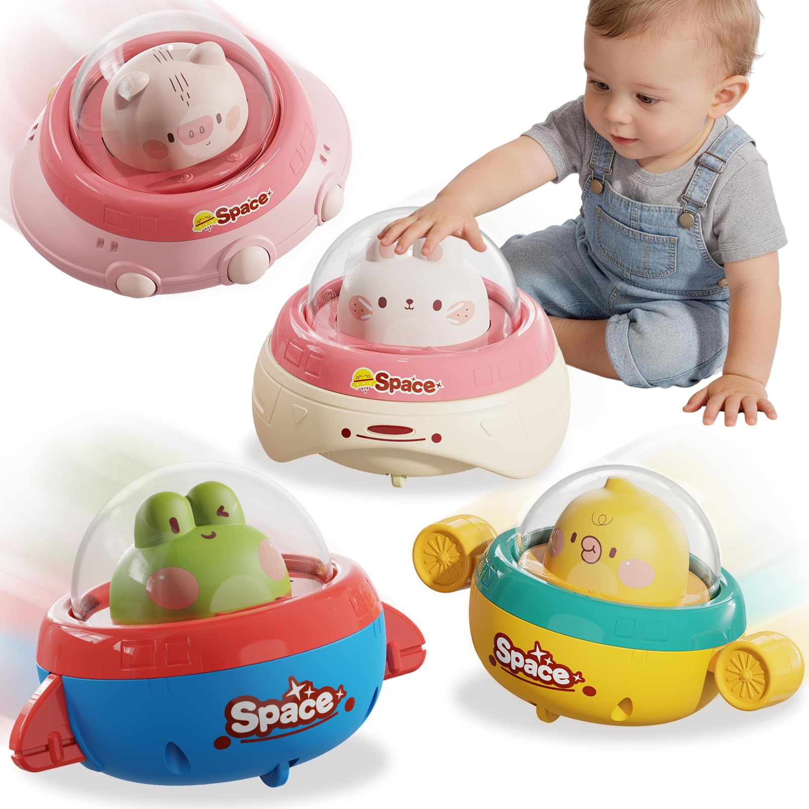 Numberfun Easter Basket Bunny Car: engaging push-and-go toy for developing motor skills.