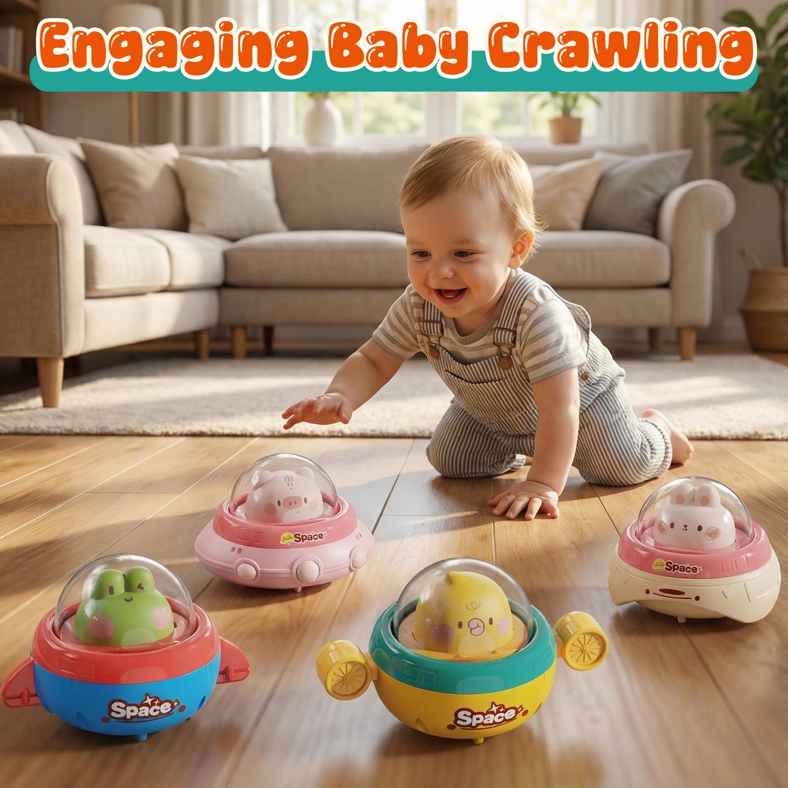 Numberfun Easter Basket Push-and-Go Toy: battery-free design encourages independent play.