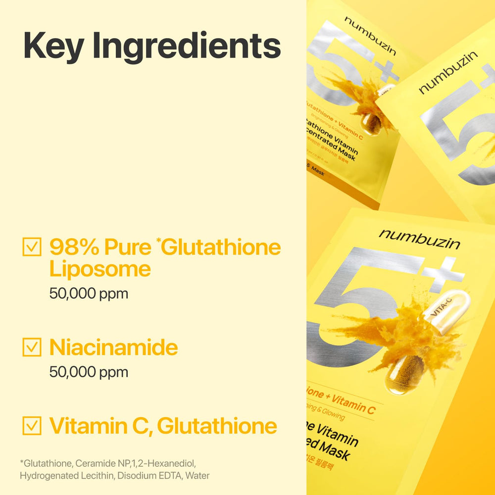 Numbuzin No.5 clinical results graphic shows tone‑evening data