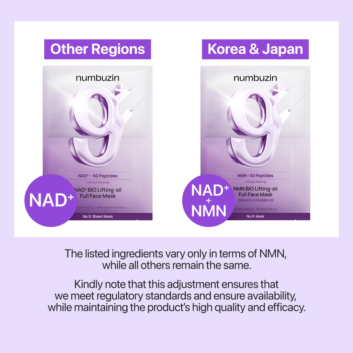 Numbuzin No.9+ NAD+ BIO promotes a firmer feeling and energized skin after use.