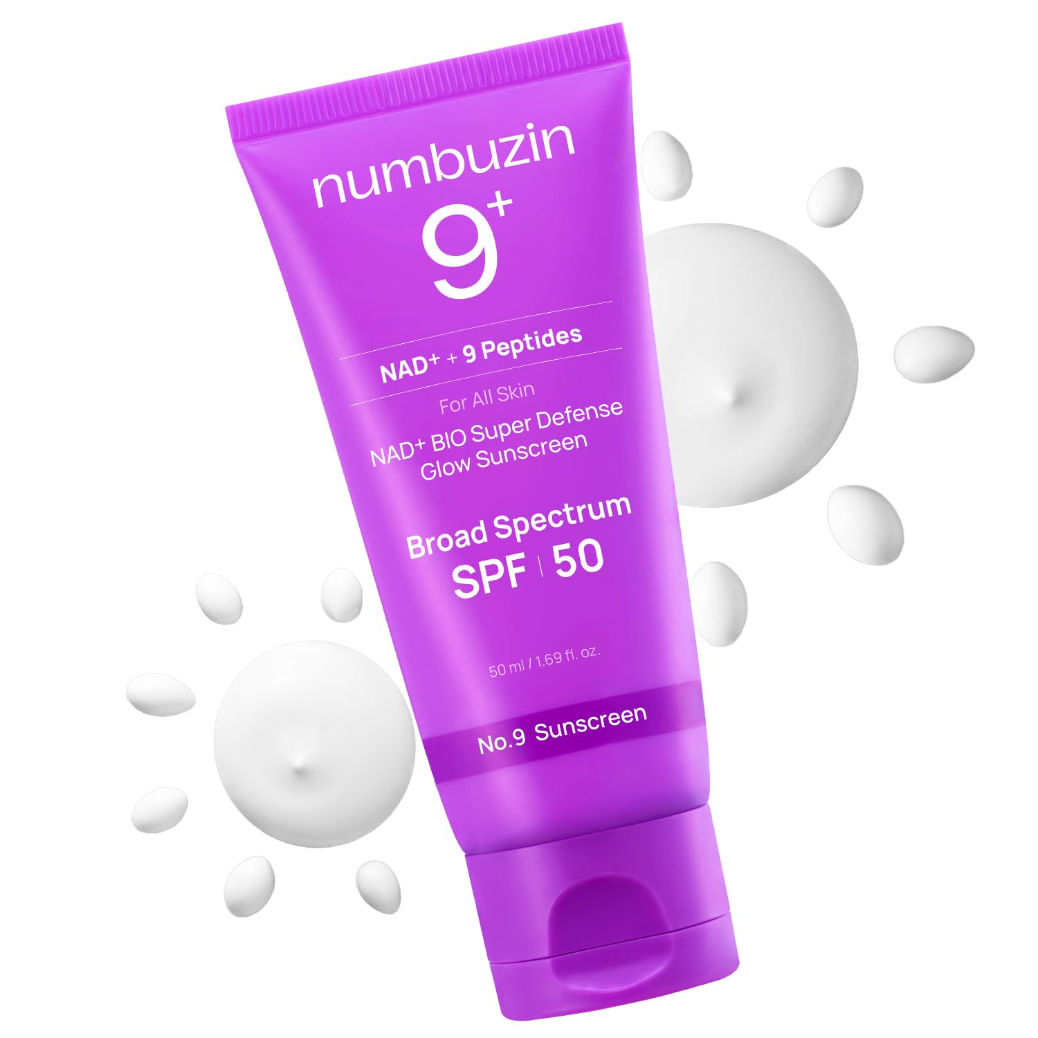 Numbuzin No.9 sunscreen bottle pour for easy application and quick protection.