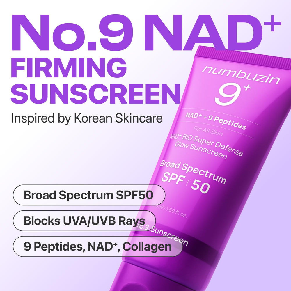 Numbuzin No.9 sunscreen glow finish for radiant, dewy skin look.