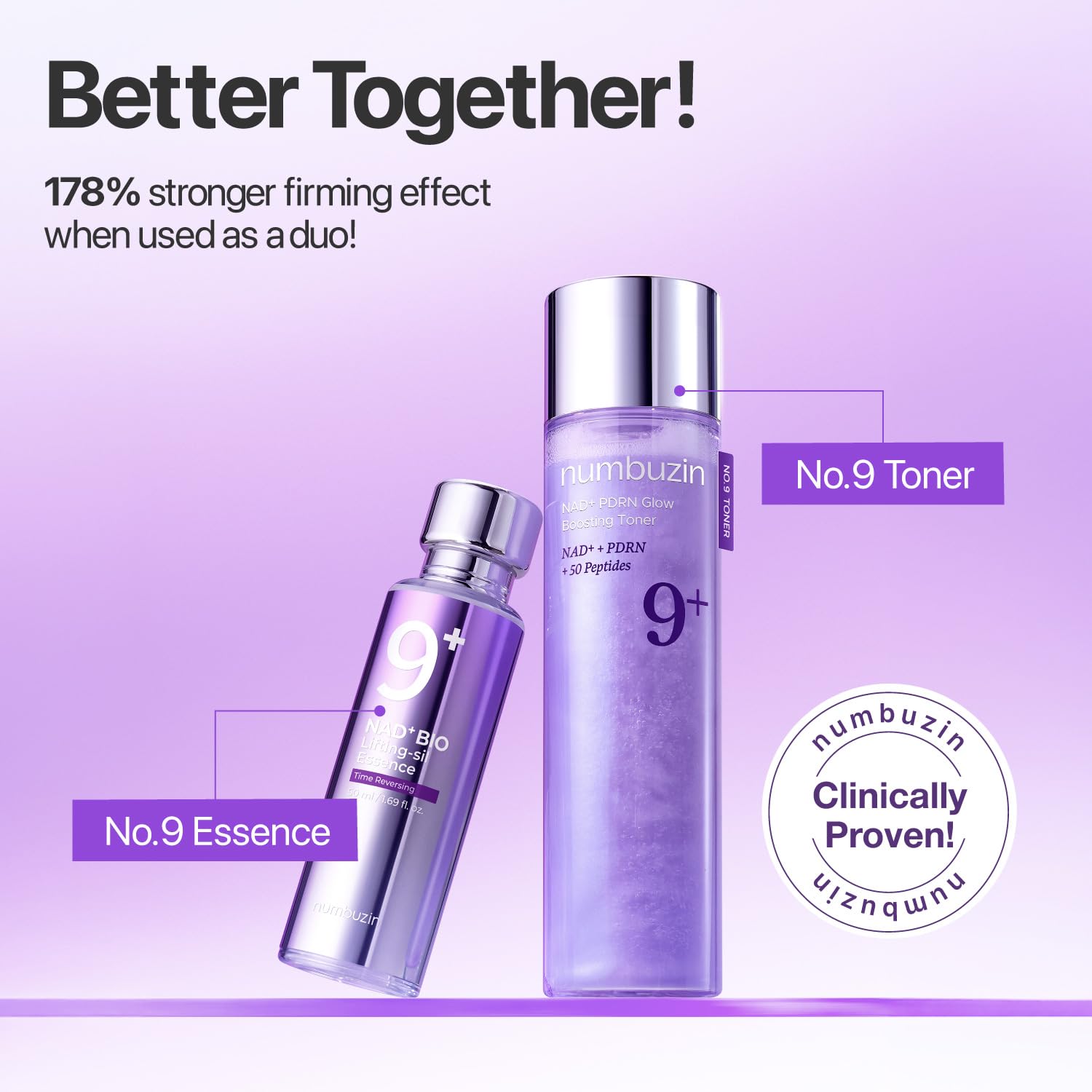 Numbuzin No.9 swirl on skin suggests dewy radiance.