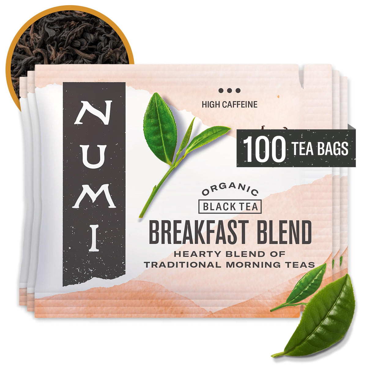 Numi Breakfast Blend box showcases premium organic tea for a flavorful morning.