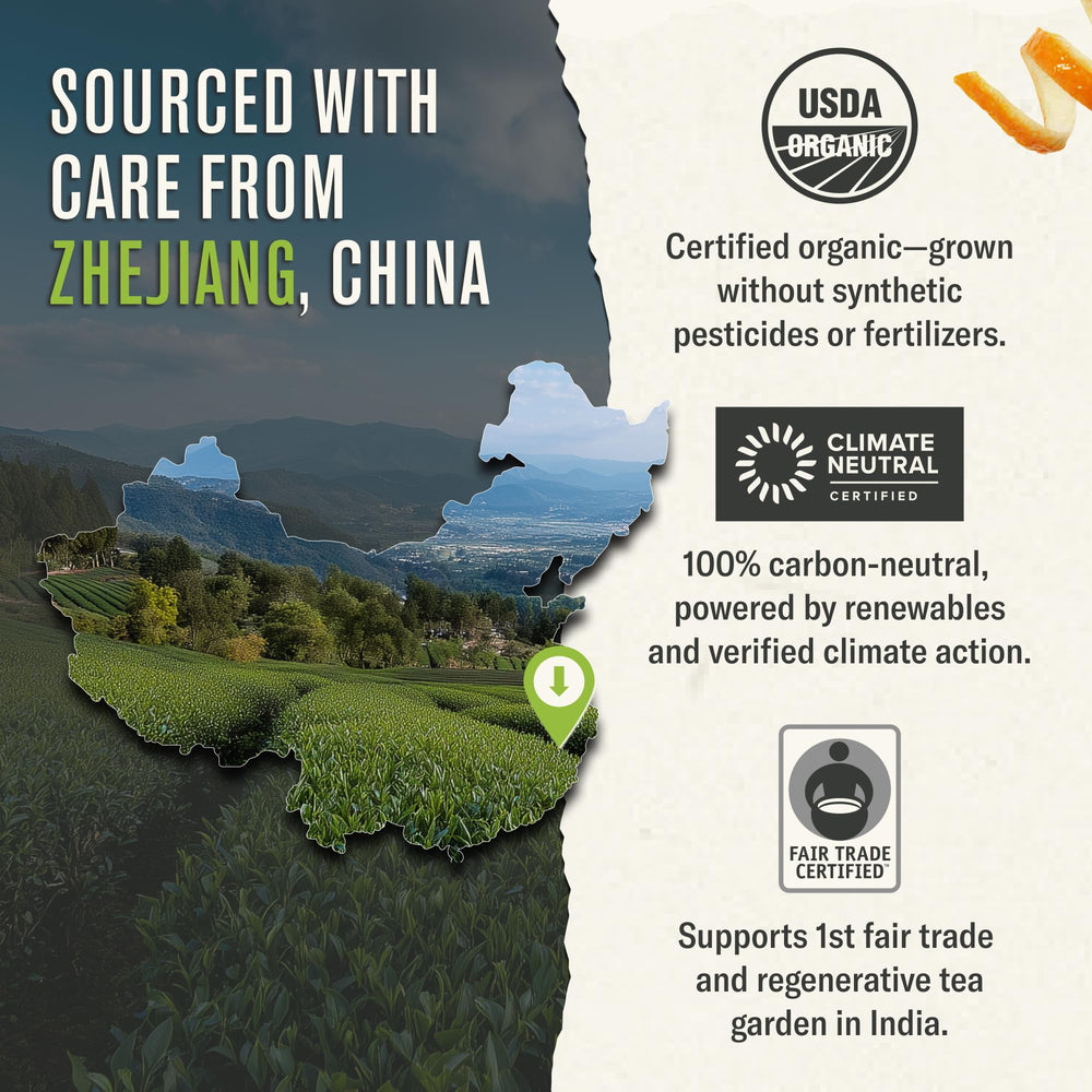 Numi compostable tea bags and eco packaging demonstrate planet-friendly rituals.