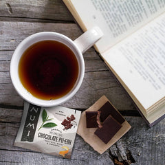Numi orange peel adds bright citrus notes for balanced sweetness.
