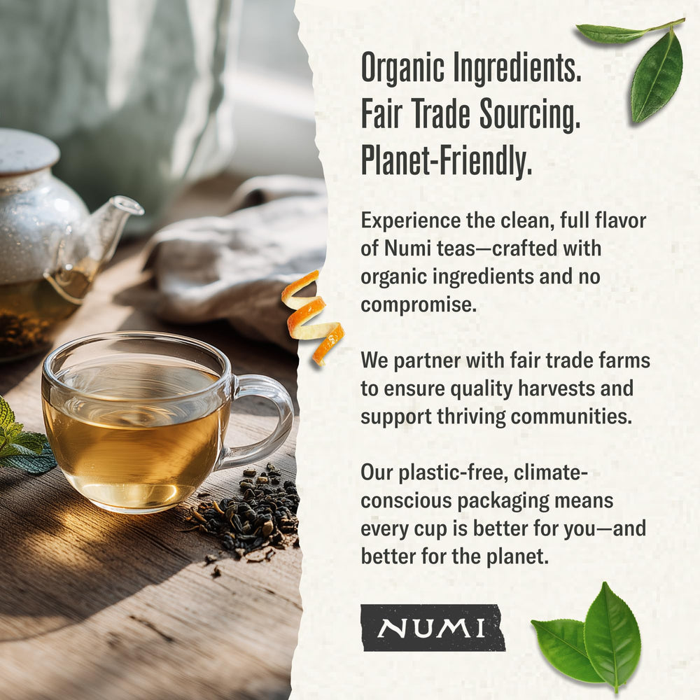 Numi ready-to-serve tea ready for hot or iced moments.