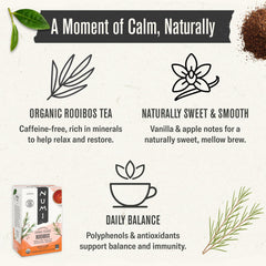Numi Rooibos farm fair-trade origin shows ethical sourcing.