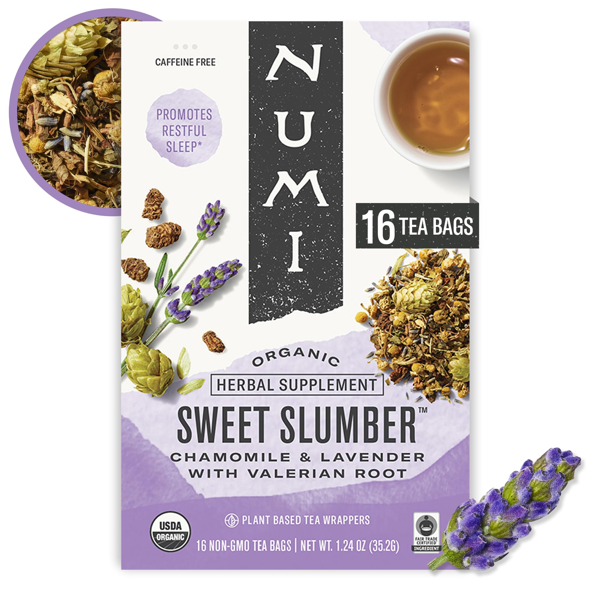 Numi Sweet Slumber tea box with calming blend inviting a peaceful evening routine