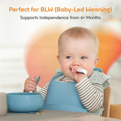 NumNum baby spoons open channel design for soft solids reducing mess