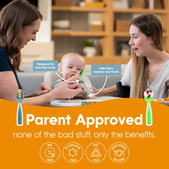 NumNum BPA-free silicone spoons in a neutrals 3-pack
