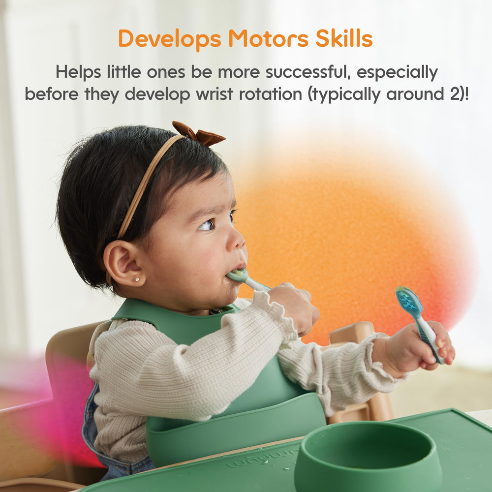 NumNum pre spoon teether function supports soothing gums while feeding