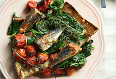 Close-up of Nuri sardines reveals tender flesh and tomato glaze