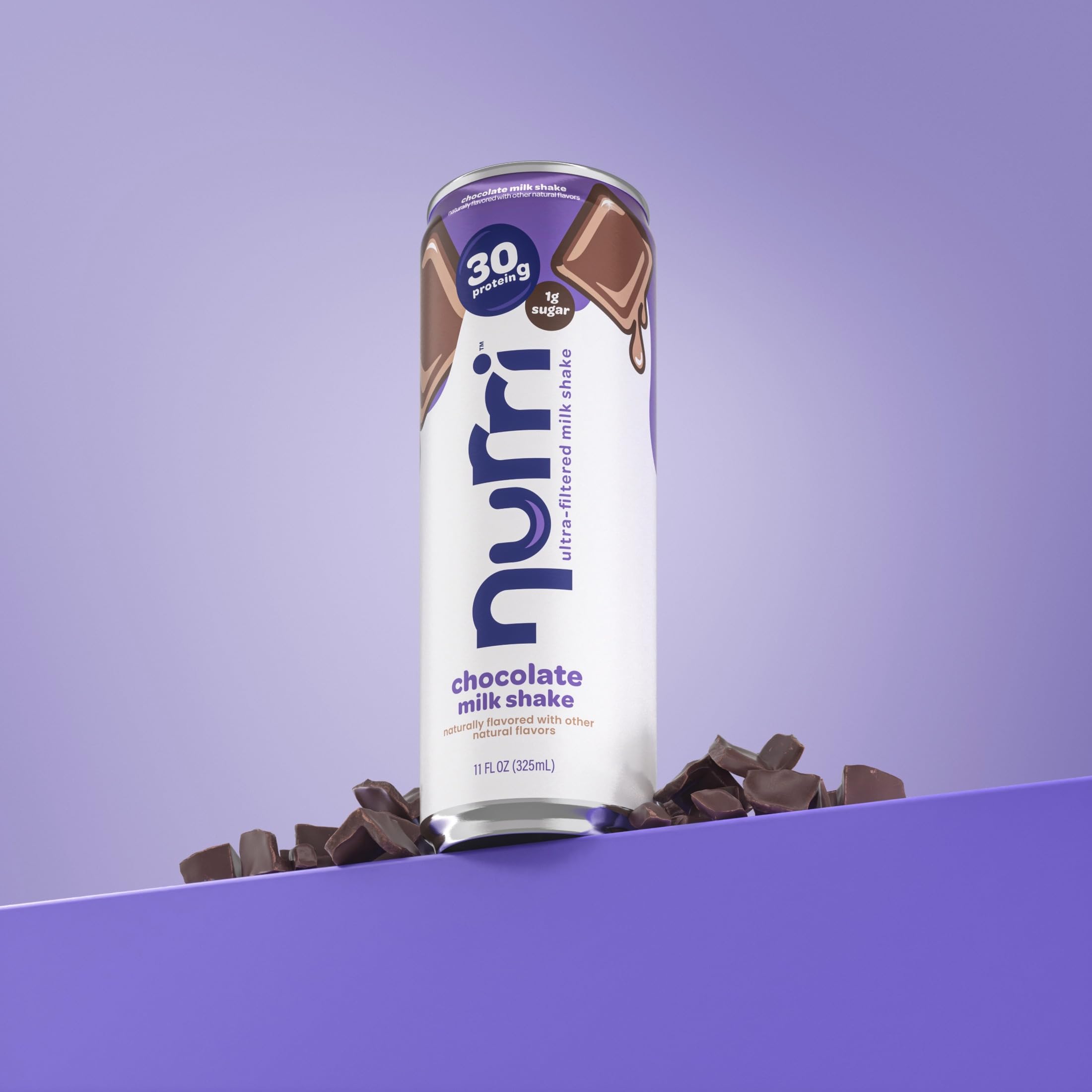 Nurri chocolate shake close-up shows creamy texture and inviting aroma.