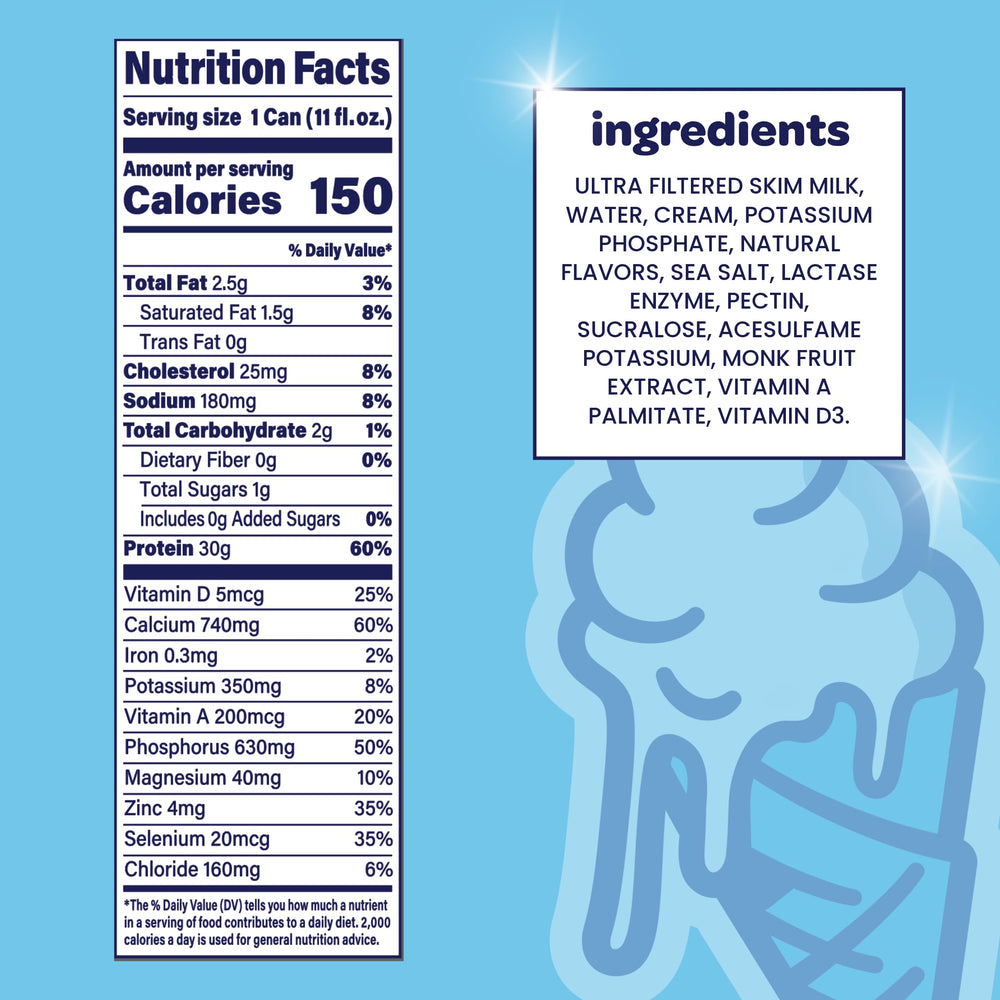 Nurri vanilla shake close-up, protein-packed and lactose-free