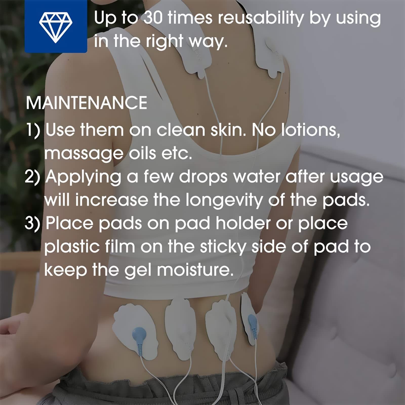 NURSAL pads in-use illustration showing therapy setup