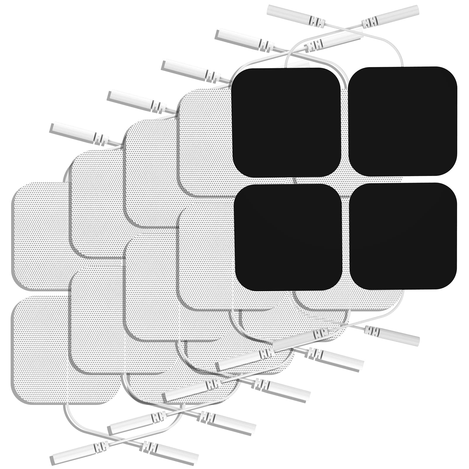 NURSAL TENS replacement pads 2x2 close-up shows sticky gel for reusable comfort.