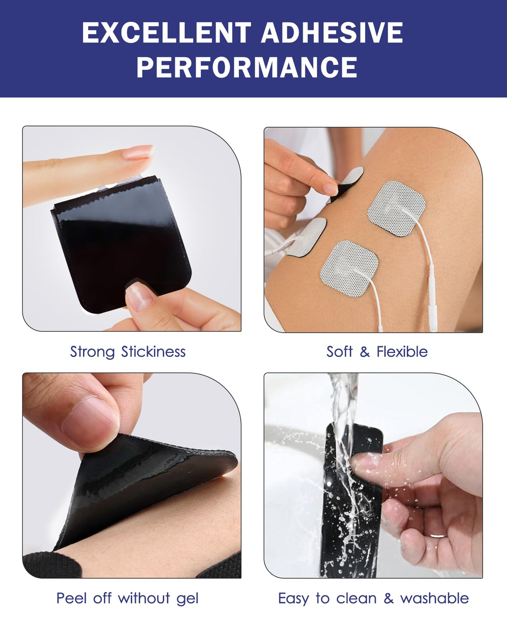 NURSAL latex-free TENS pads suitable for sensitive skin.