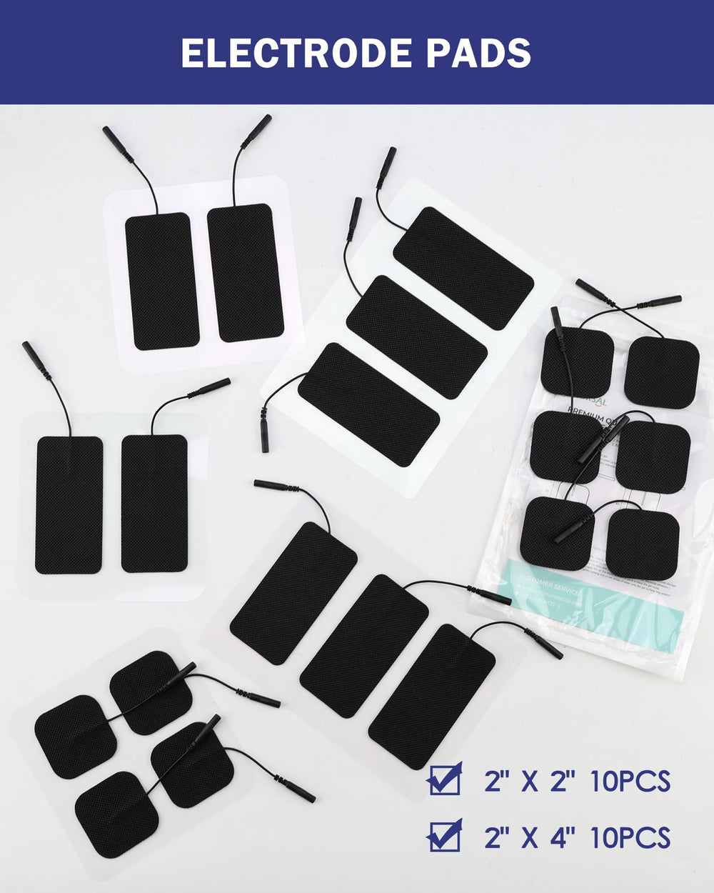 NURSAL TENS pads suitable for arms, legs, back and more.