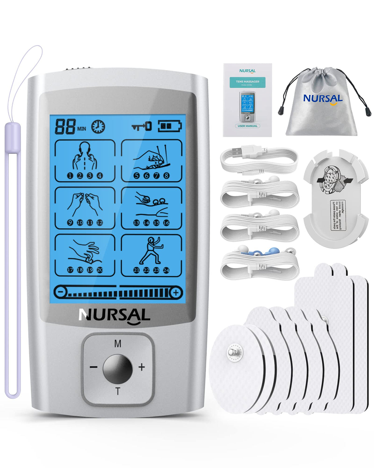 NURSAL TENS unit front view for compact home relief