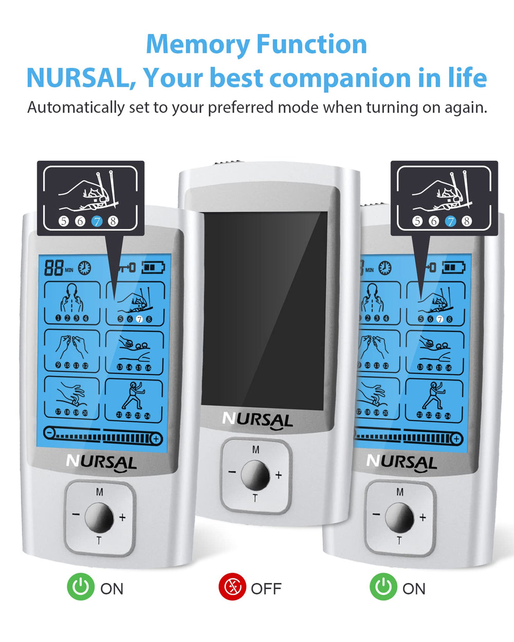 NURSAL electrode pads with strong adhesion for reliable sessions