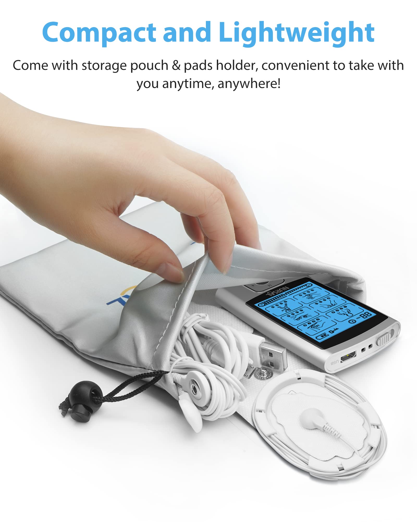 NURSAL included pouch and accessories for convenient storage