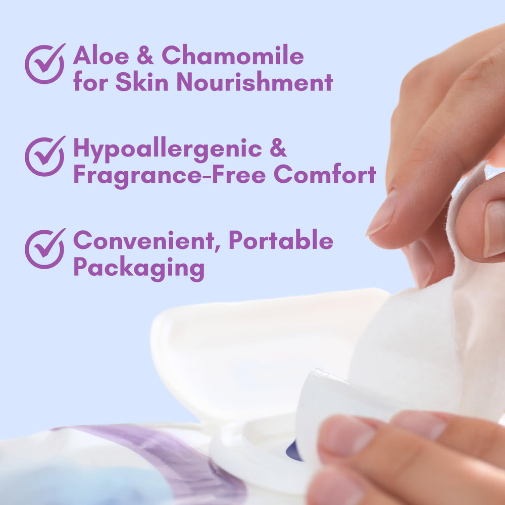 Nurture Valley chamomile wipes provide gentle comforting notes during use