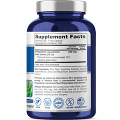 NusaPure Polypodium Leucotomos USA-made label indicating cGMP-compliant production.