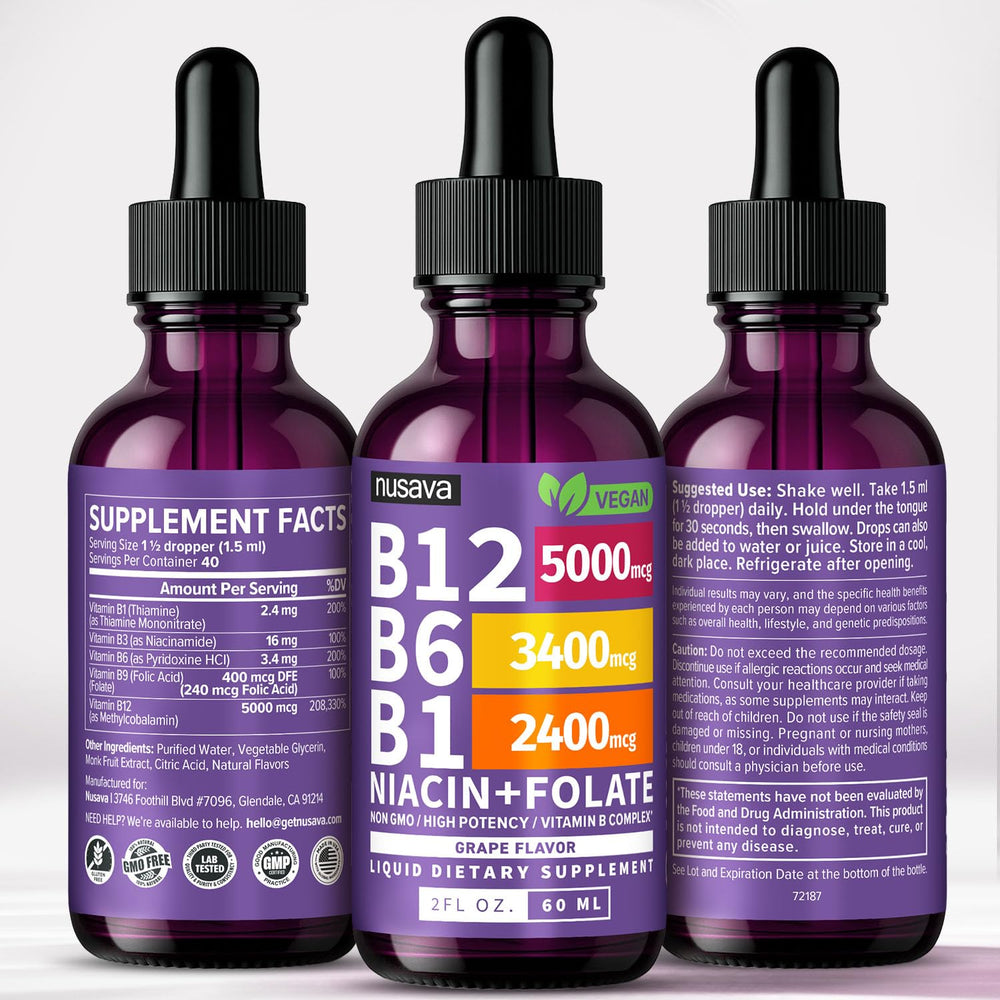 NUSAVA bottle label highlights energy-related benefits in everyday activities.