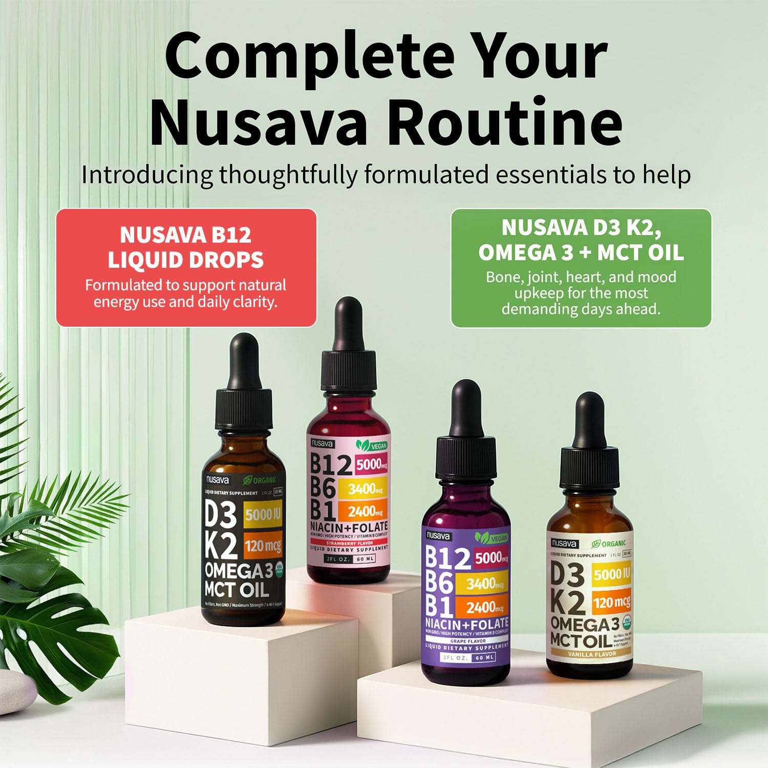NUSAVA B12 Drops two-pack packaging display.