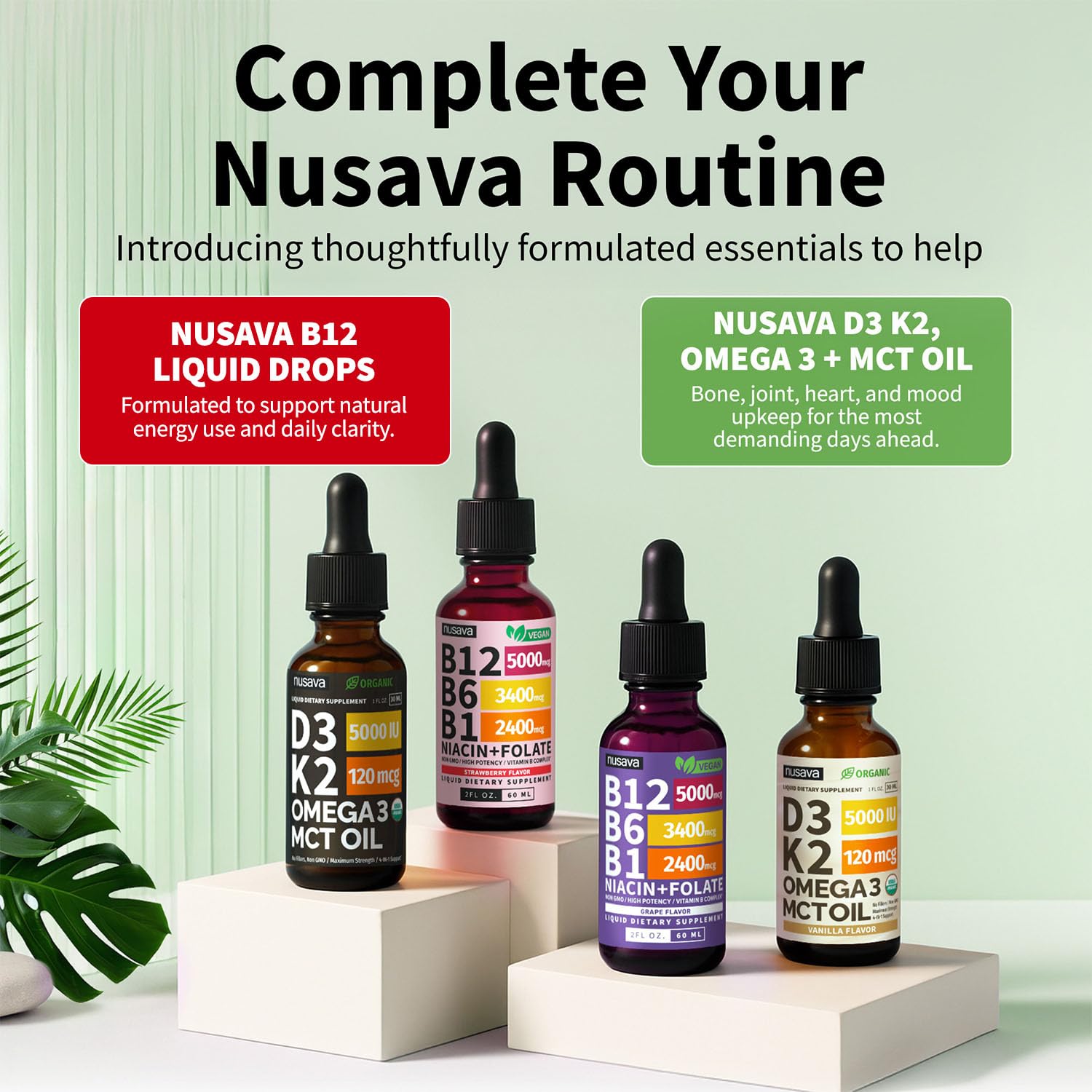 NUSAVA B12 drops USA-made with global ingredients seal