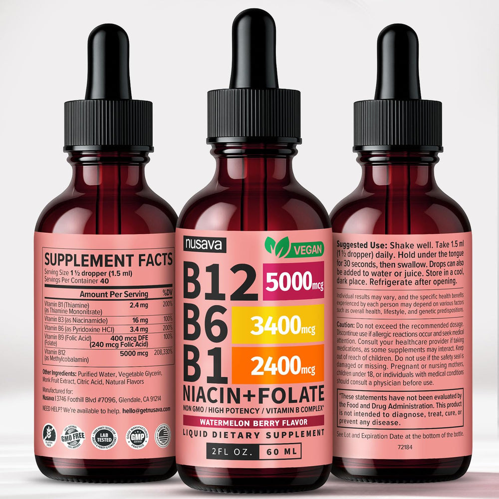 NUSAVA B12 Drops watermelon berry flavor aroma.