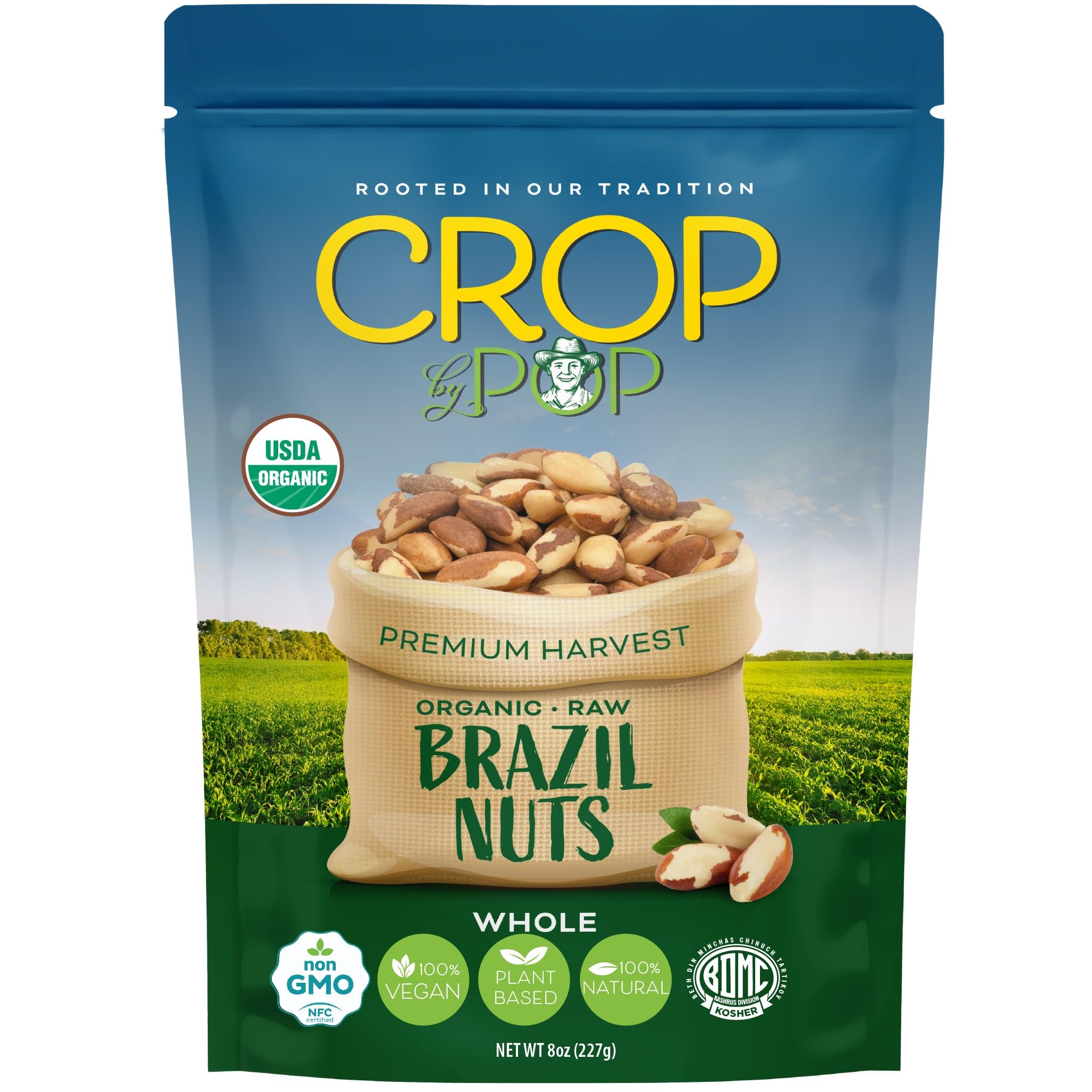 Nut Cravings Crop by Pop Brazil nuts in a resealable bag for fresh snacking