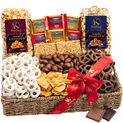 Nut Cravings Kremery easter-basket-seagrass: gift-ready presentation with festive ribbon.