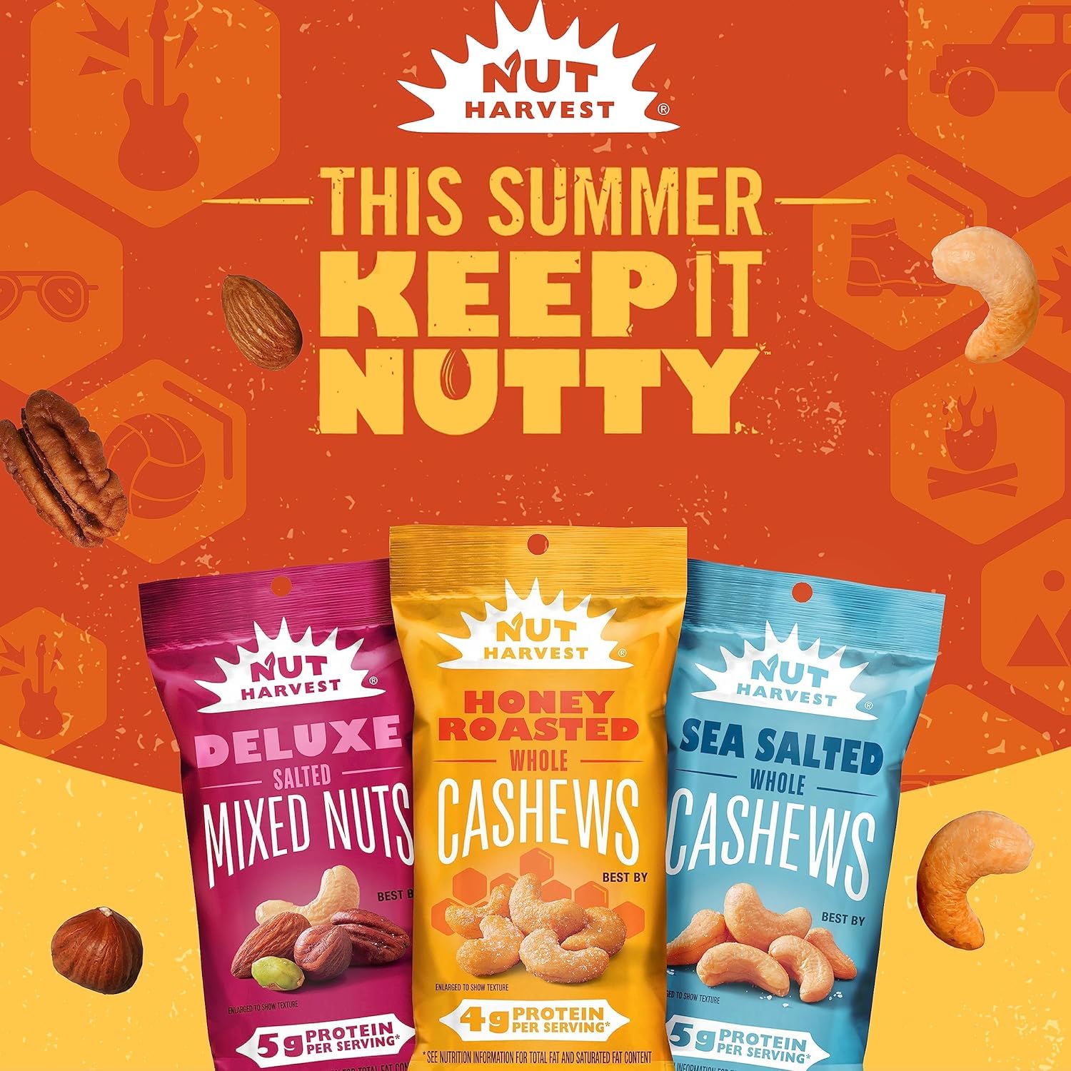 Nut Harvest honey roasted peanuts on-the-go in gym bag or purse.