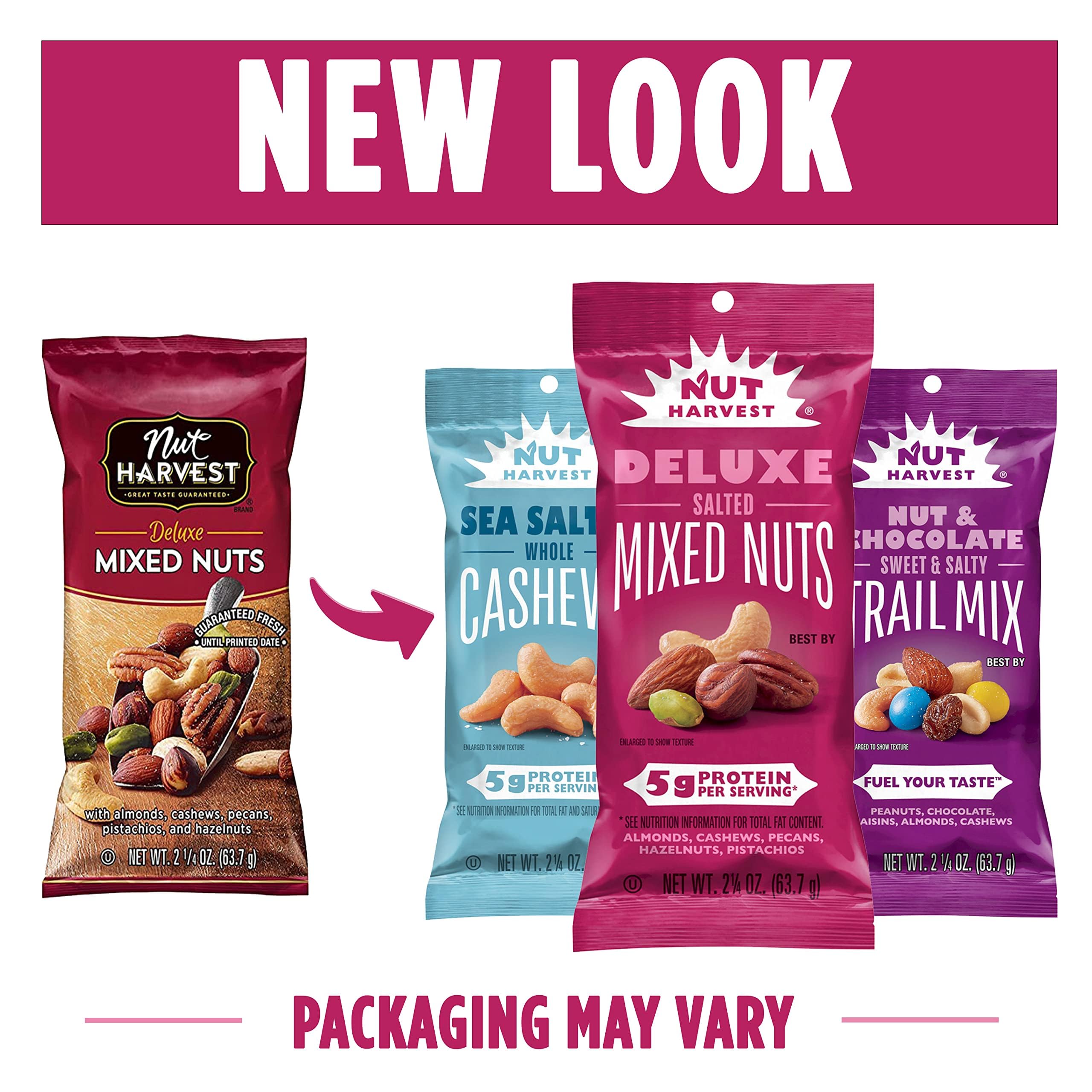 Nut Harvest sea salted cashews premium flavor and texture.