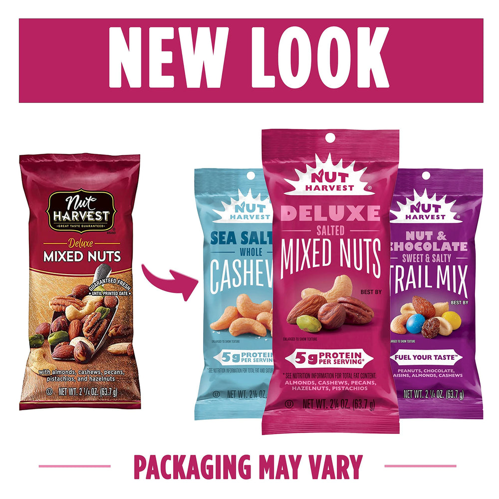 Nut Harvest sea salted cashews premium flavor and texture.