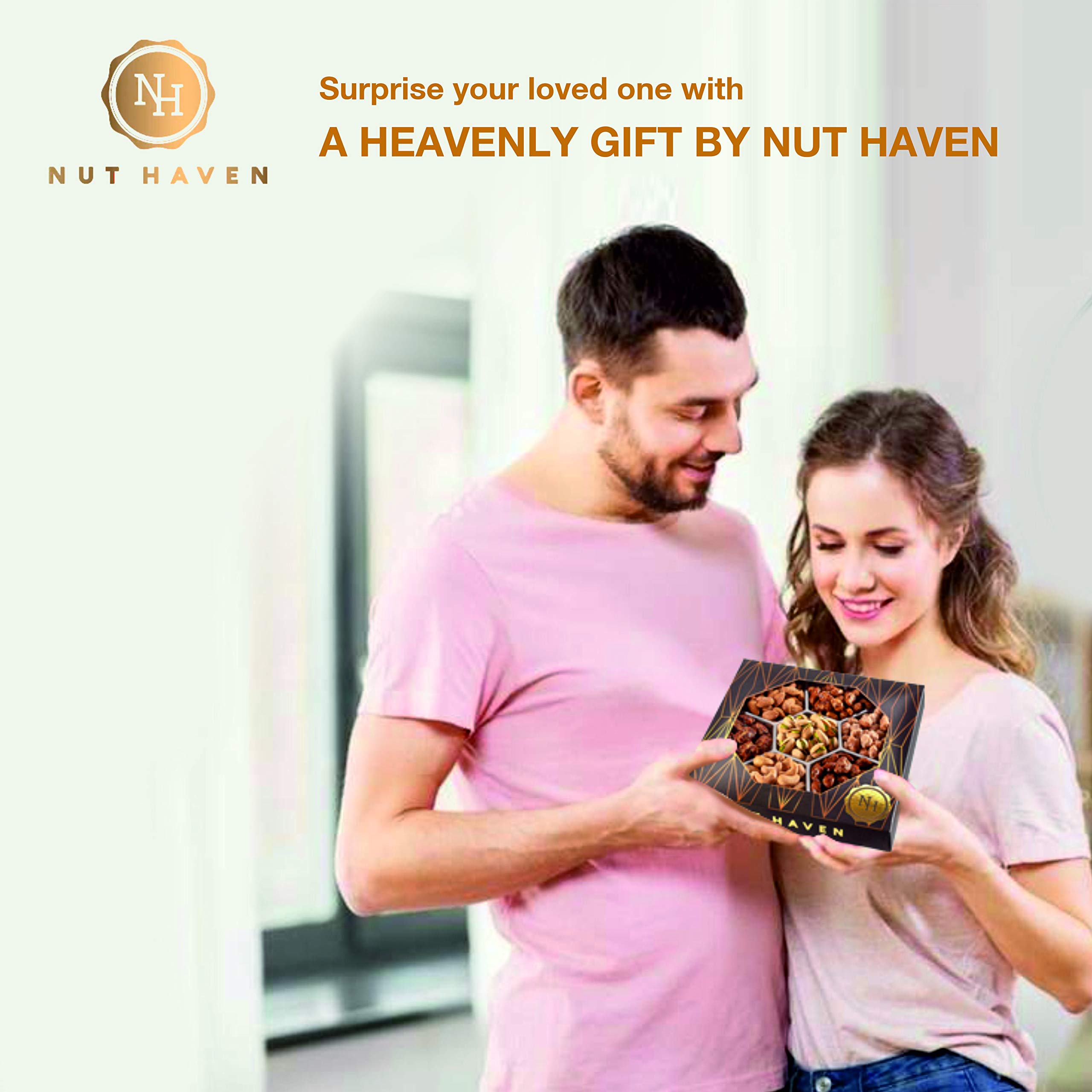 Nut Haven Boutique Gift Box displays elegant packaging, perfect for holiday celebrations.