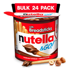 Nutella & GO! 24-pack with spread and breadsticks for on-the-go snacking.