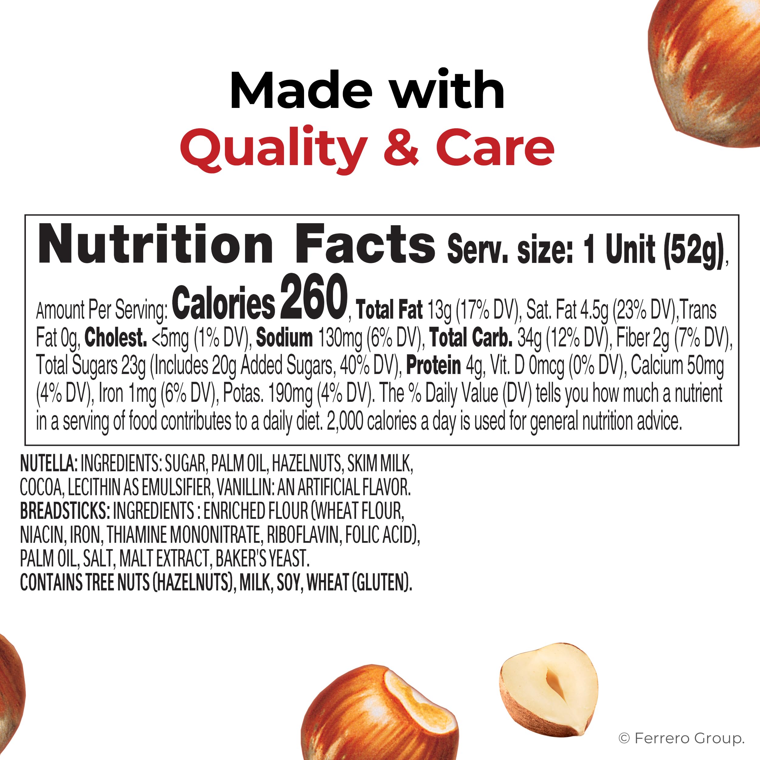 Nutella GO 4-pack snack cups with creamy hazelnut spread