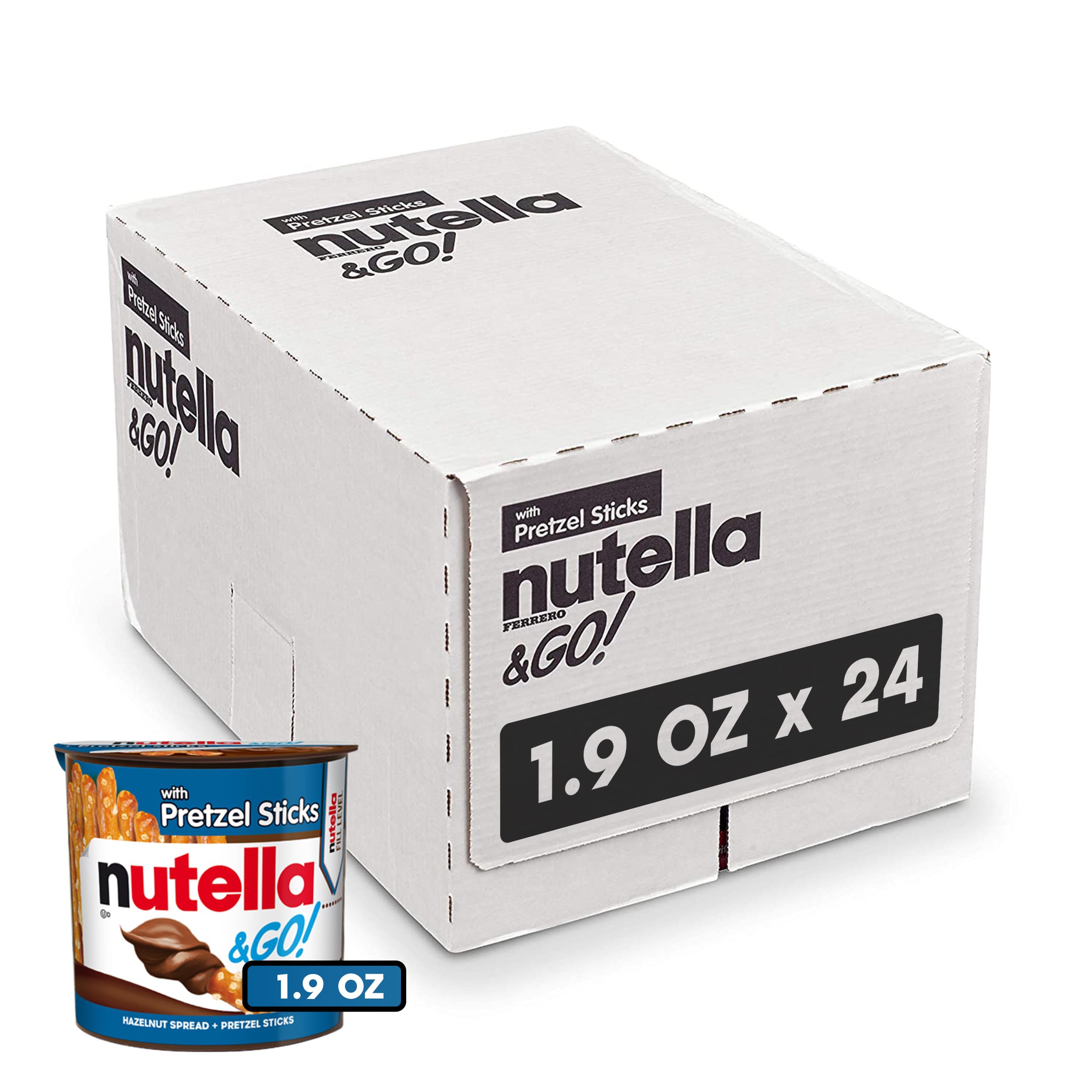 Nutella & GO! creamy hazelnut spread in a cup ready for dipping and enjoyment.