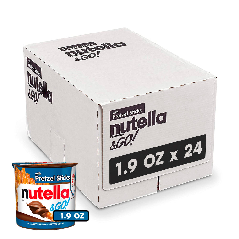 Nutella & GO! creamy hazelnut spread in a cup ready for dipping and enjoyment.