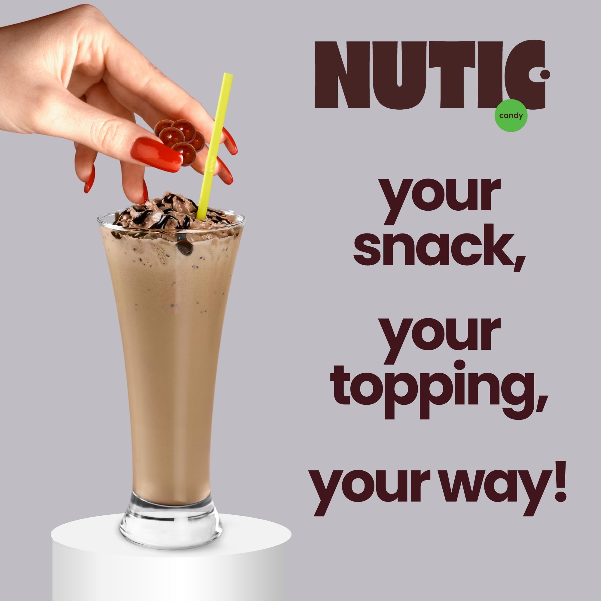 Nutic dark chocolate espresso beans fresh appearance in bag.