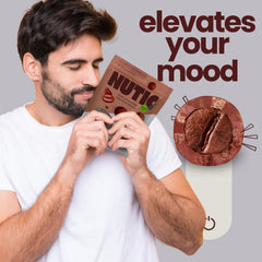 Nutic dark chocolate espresso beans resealable bag maintains freshness.