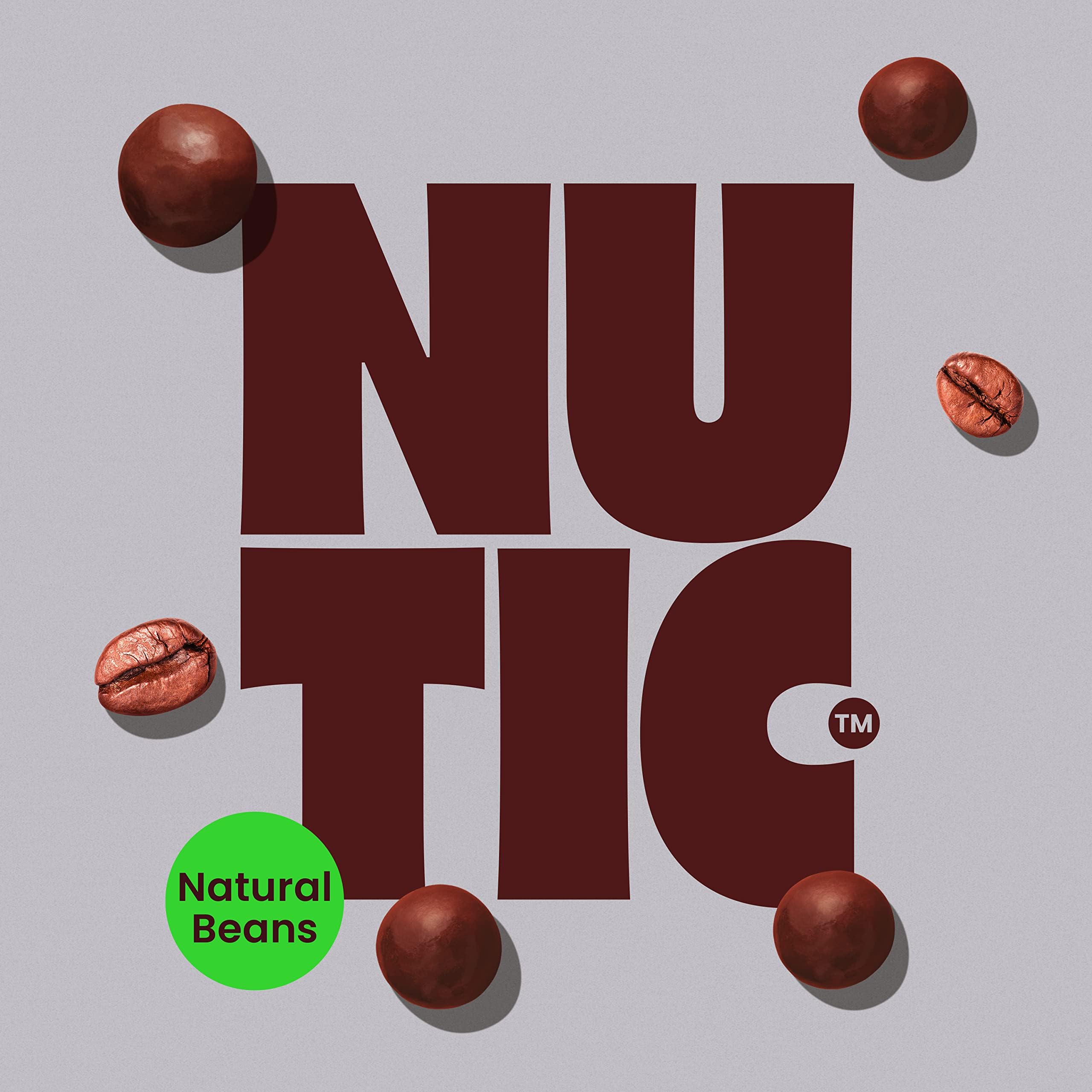 Nutic dark chocolate espresso beans on shelf display looks indulgent.